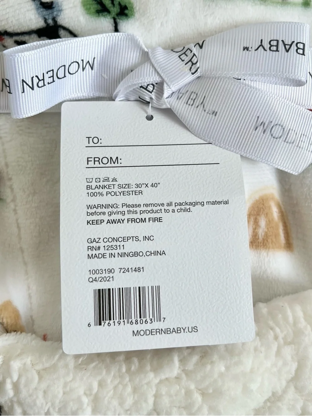 NWT Modern Baby Farm Baby Blanket